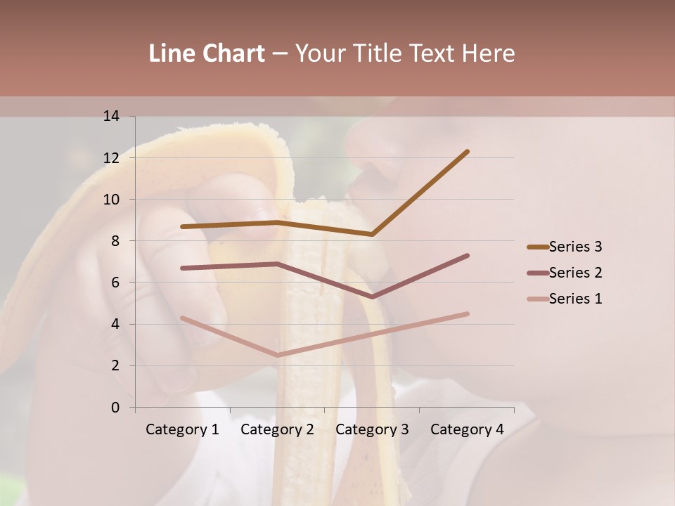 A Baby Eating A Banana With A Brown Background PowerPoint Template