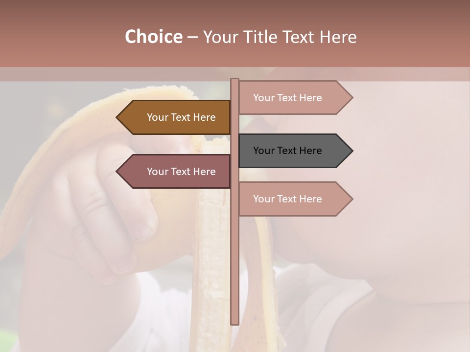A Baby Eating A Banana With A Brown Background PowerPoint Template