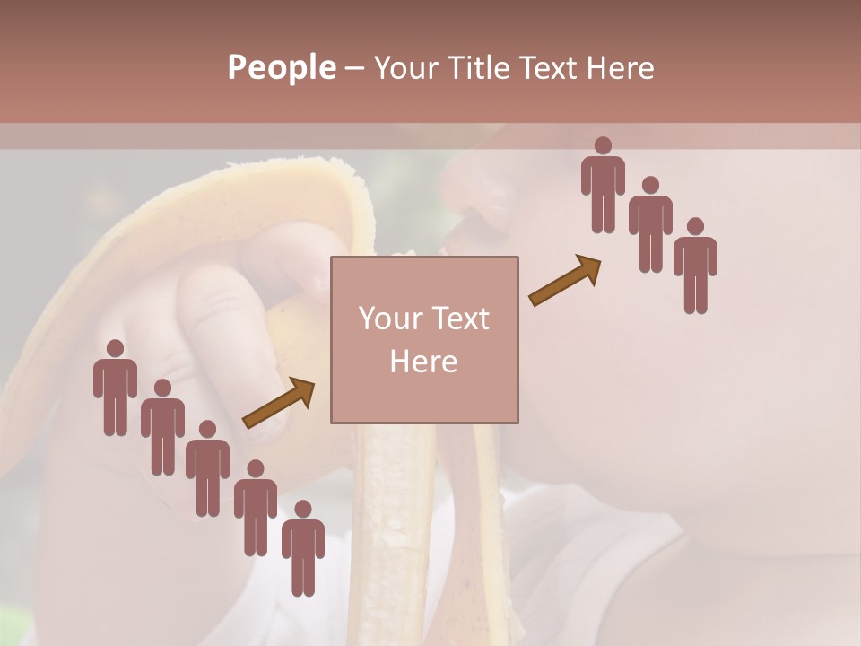 A Baby Eating A Banana With A Brown Background PowerPoint Template