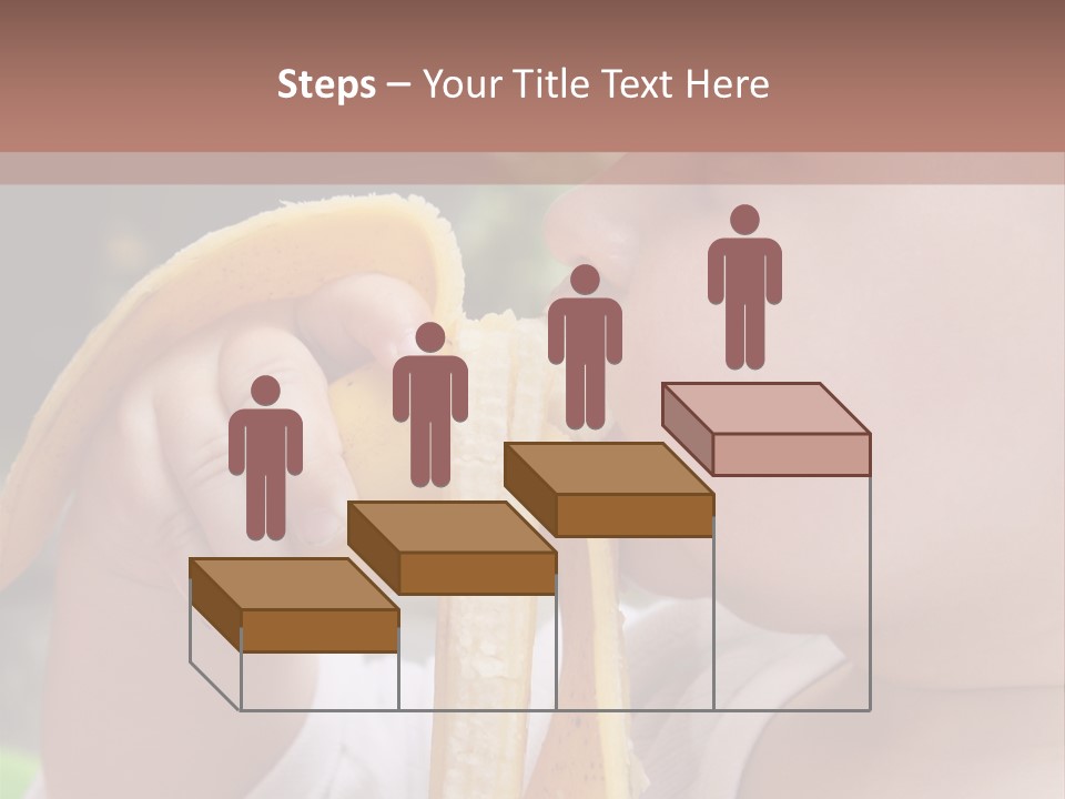 A Baby Eating A Banana With A Brown Background PowerPoint Template