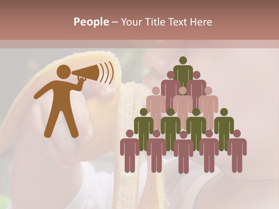 A Baby Eating A Banana With A Brown Background PowerPoint Template