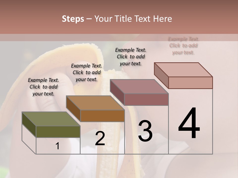 A Baby Eating A Banana With A Brown Background PowerPoint Template