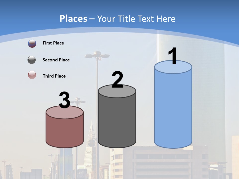 A Powerpoint Presentation With A Cityscape In The Background PowerPoint Template