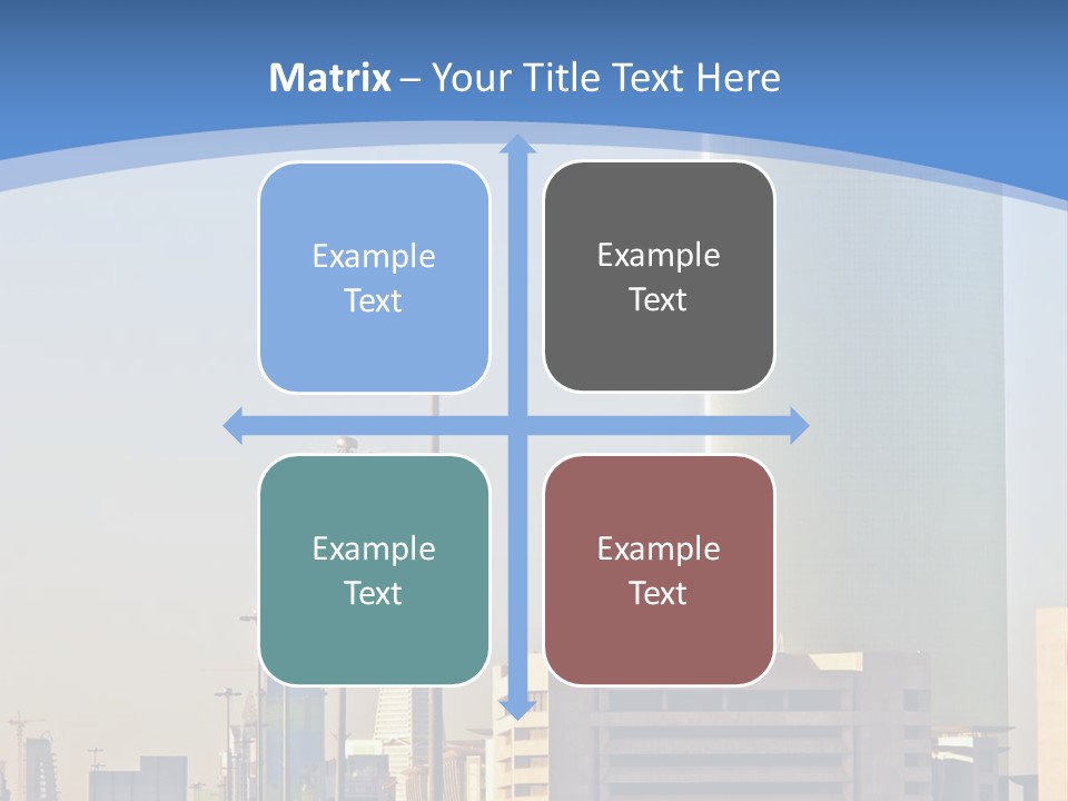 A Powerpoint Presentation With A Cityscape In The Background PowerPoint Template