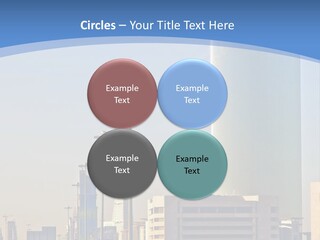 A Powerpoint Presentation With A Cityscape In The Background PowerPoint Template