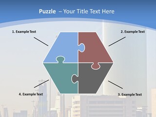 A Powerpoint Presentation With A Cityscape In The Background PowerPoint Template