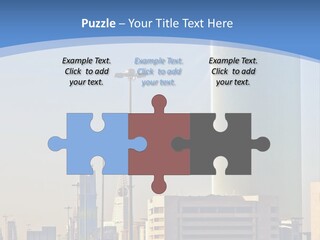 A Powerpoint Presentation With A Cityscape In The Background PowerPoint Template