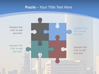 A Powerpoint Presentation With A Cityscape In The Background PowerPoint Template