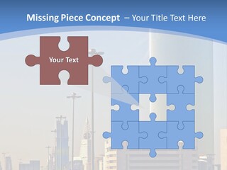 A Powerpoint Presentation With A Cityscape In The Background PowerPoint Template