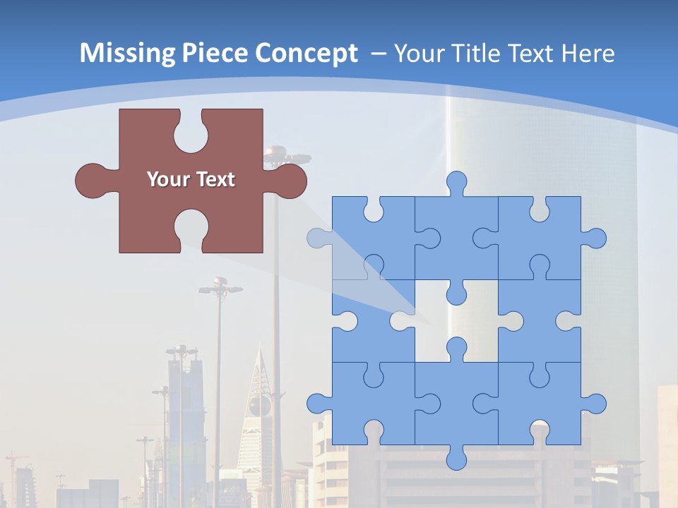 A Powerpoint Presentation With A Cityscape In The Background PowerPoint Template