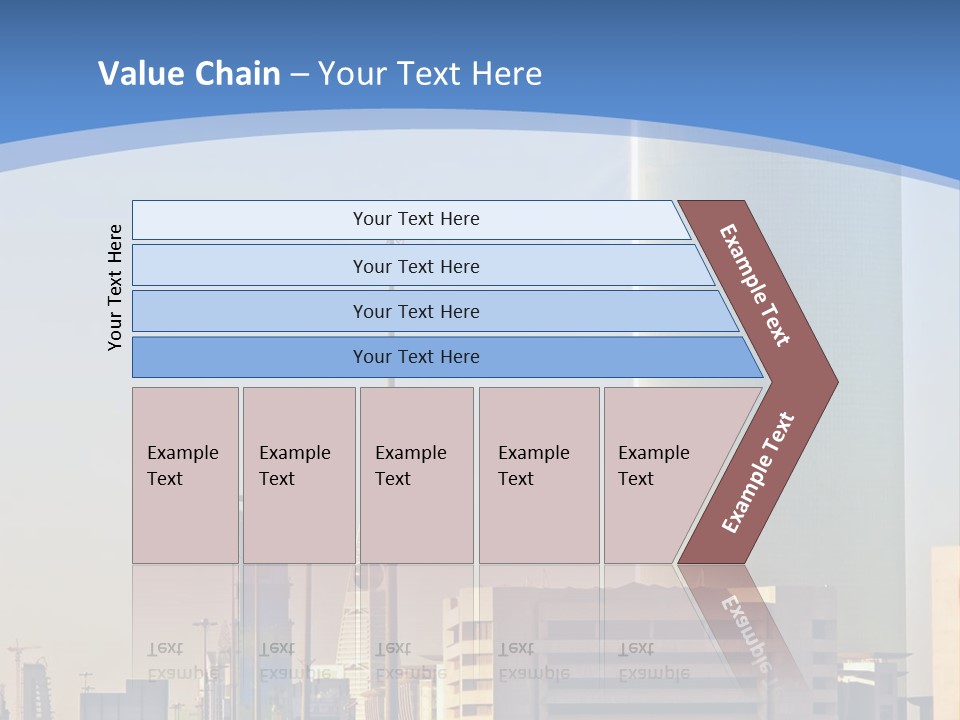 A Powerpoint Presentation With A Cityscape In The Background PowerPoint Template