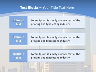 A Powerpoint Presentation With A Cityscape In The Background PowerPoint Template