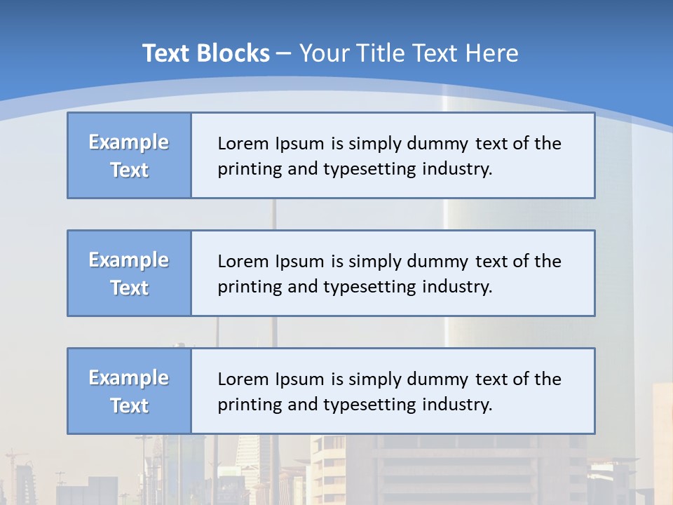 A Powerpoint Presentation With A Cityscape In The Background PowerPoint Template