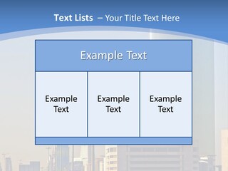 A Powerpoint Presentation With A Cityscape In The Background PowerPoint Template