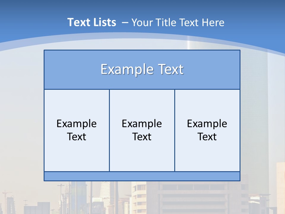 A Powerpoint Presentation With A Cityscape In The Background PowerPoint Template
