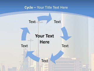 A Powerpoint Presentation With A Cityscape In The Background PowerPoint Template