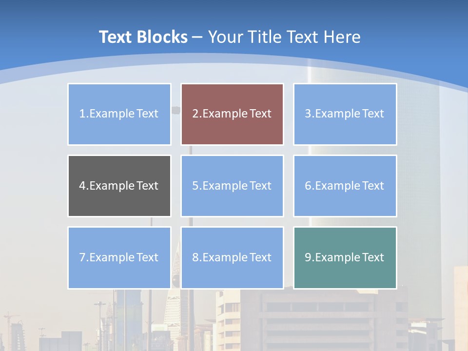 A Powerpoint Presentation With A Cityscape In The Background PowerPoint Template