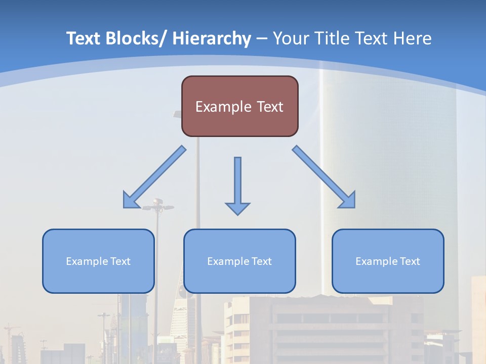 A Powerpoint Presentation With A Cityscape In The Background PowerPoint Template