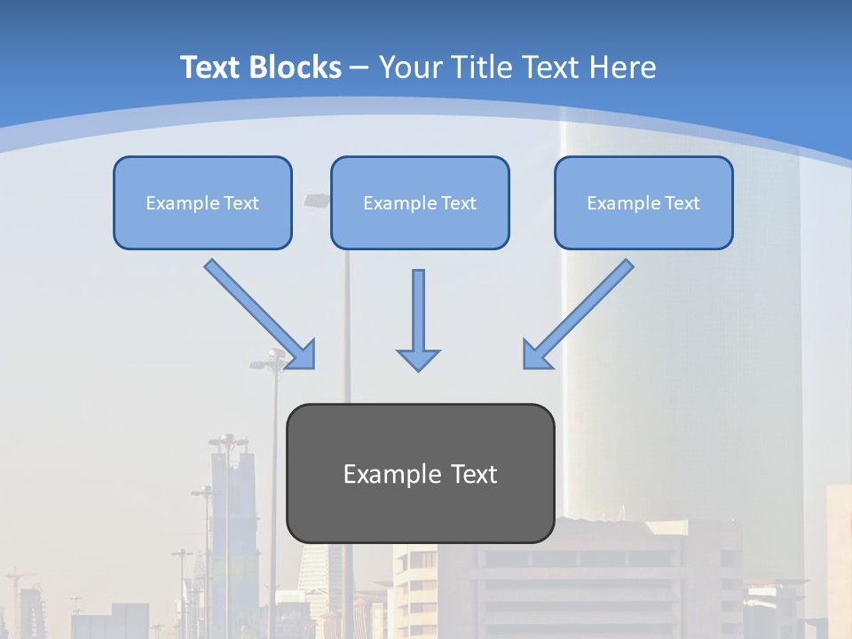 A Powerpoint Presentation With A Cityscape In The Background PowerPoint Template