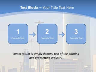 A Powerpoint Presentation With A Cityscape In The Background PowerPoint Template