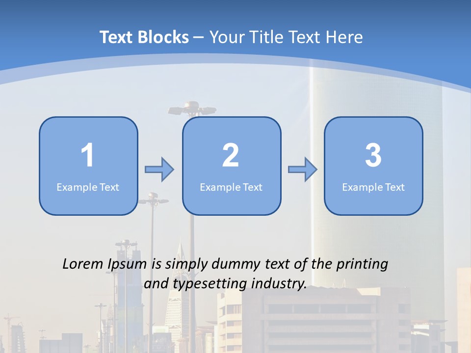 A Powerpoint Presentation With A Cityscape In The Background PowerPoint Template