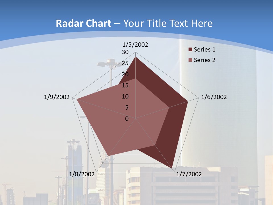 A Powerpoint Presentation With A Cityscape In The Background PowerPoint Template