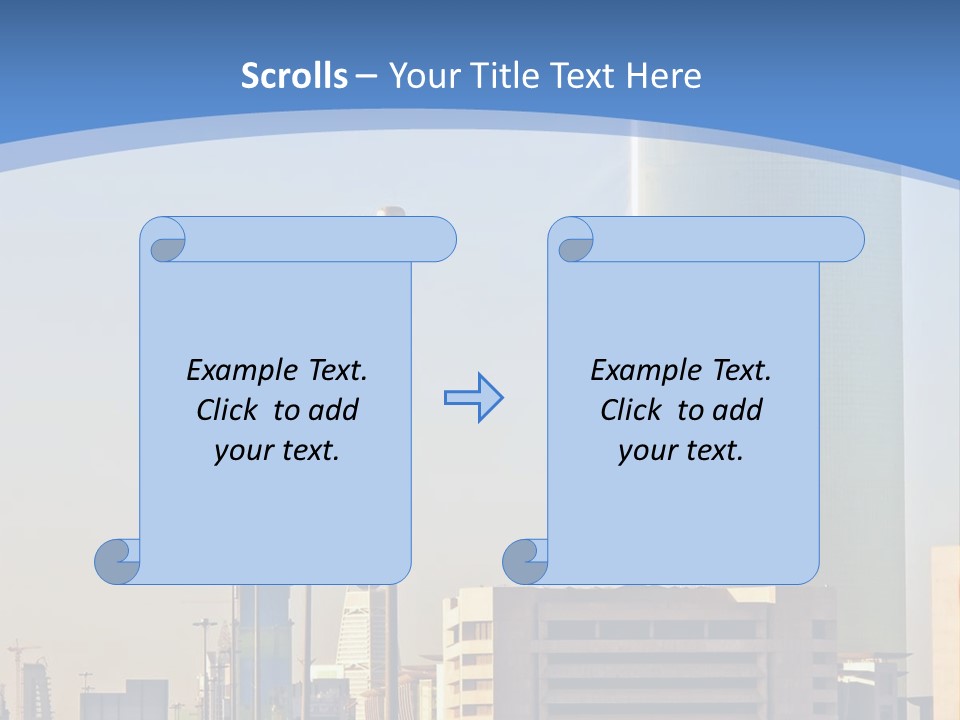 A Powerpoint Presentation With A Cityscape In The Background PowerPoint Template