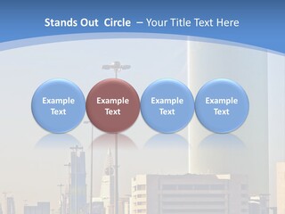 A Powerpoint Presentation With A Cityscape In The Background PowerPoint Template