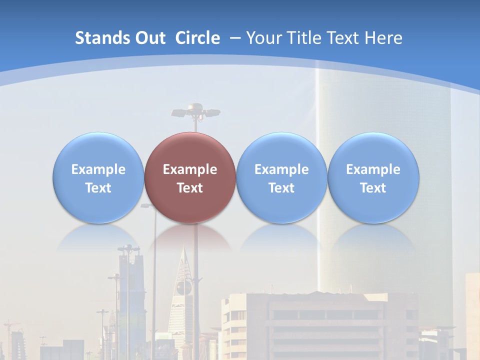 A Powerpoint Presentation With A Cityscape In The Background PowerPoint Template