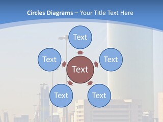 A Powerpoint Presentation With A Cityscape In The Background PowerPoint Template