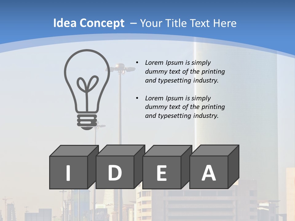 A Powerpoint Presentation With A Cityscape In The Background PowerPoint Template