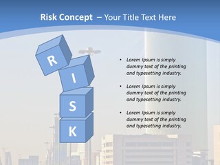 A Powerpoint Presentation With A Cityscape In The Background PowerPoint Template