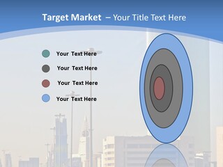 A Powerpoint Presentation With A Cityscape In The Background PowerPoint Template