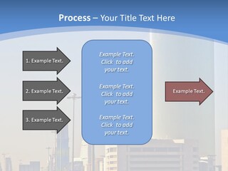 A Powerpoint Presentation With A Cityscape In The Background PowerPoint Template