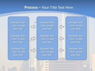 A Powerpoint Presentation With A Cityscape In The Background PowerPoint Template