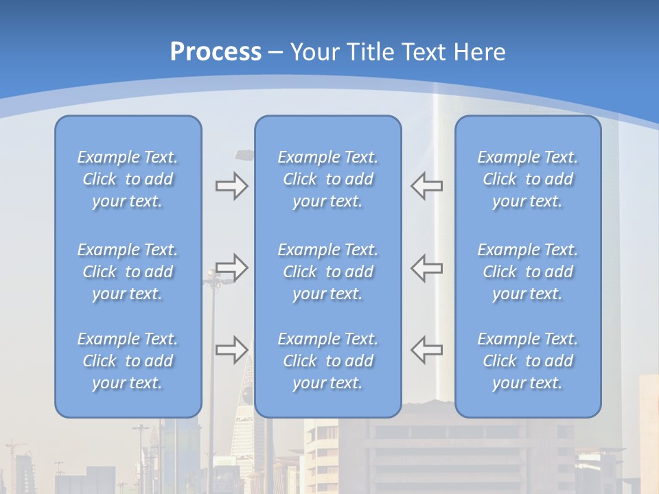 A Powerpoint Presentation With A Cityscape In The Background PowerPoint Template