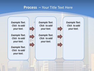 A Powerpoint Presentation With A Cityscape In The Background PowerPoint Template