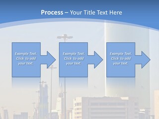 A Powerpoint Presentation With A Cityscape In The Background PowerPoint Template
