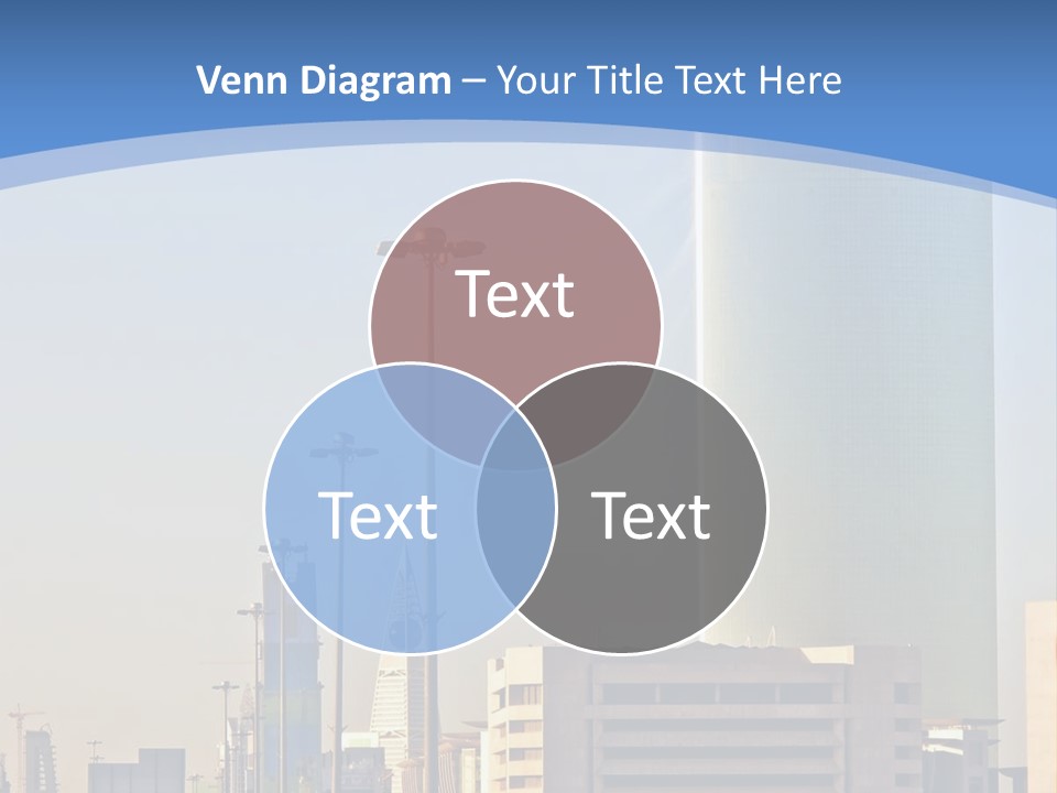 A Powerpoint Presentation With A Cityscape In The Background PowerPoint Template