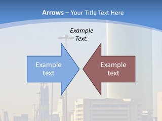 A Powerpoint Presentation With A Cityscape In The Background PowerPoint Template