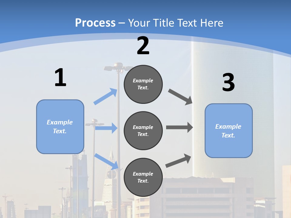 A Powerpoint Presentation With A Cityscape In The Background PowerPoint Template