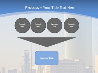 A Powerpoint Presentation With A Cityscape In The Background PowerPoint Template