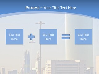 A Powerpoint Presentation With A Cityscape In The Background PowerPoint Template
