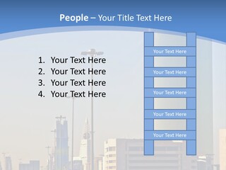 A Powerpoint Presentation With A Cityscape In The Background PowerPoint Template