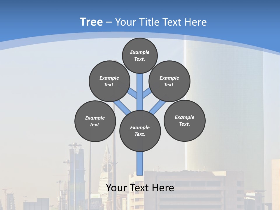 A Powerpoint Presentation With A Cityscape In The Background PowerPoint Template