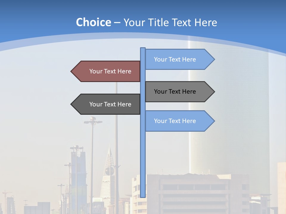 A Powerpoint Presentation With A Cityscape In The Background PowerPoint Template