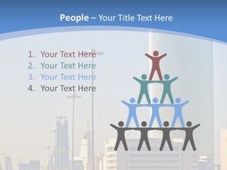 A Powerpoint Presentation With A Cityscape In The Background PowerPoint Template