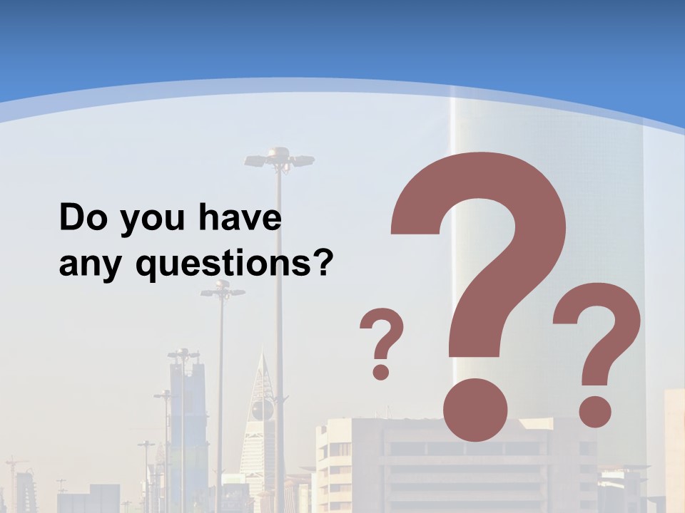 A Powerpoint Presentation With A Cityscape In The Background PowerPoint Template