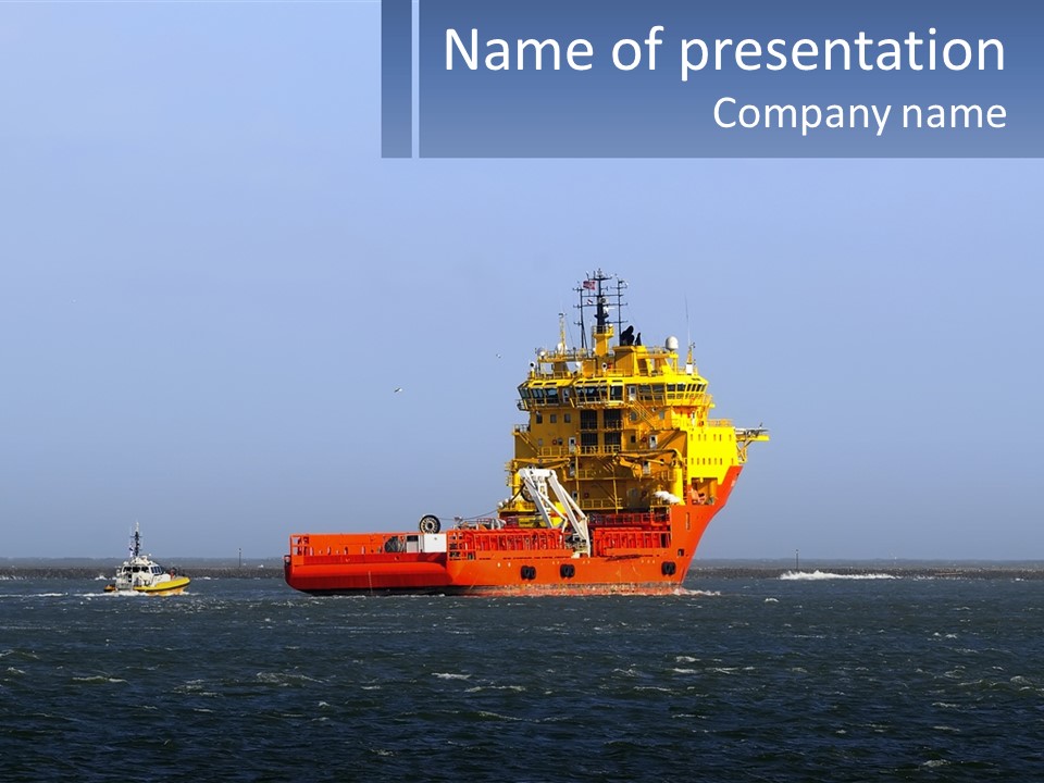 A Yellow And Orange Boat In The Water PowerPoint Template