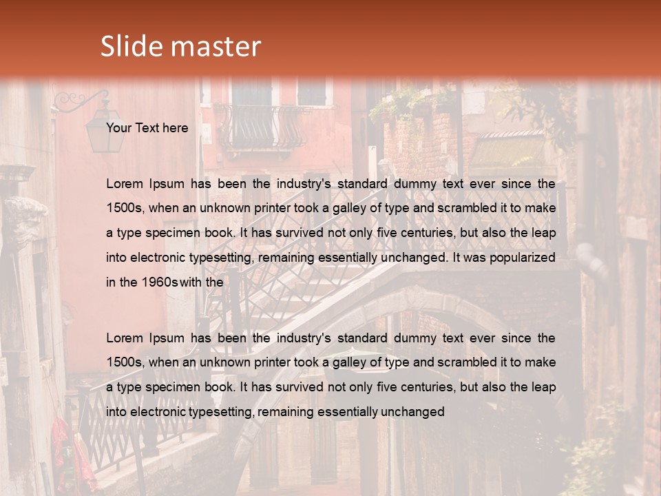 A Canal With A Bridge In The Middle Of It PowerPoint Template